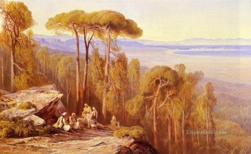  Marat Painting - Marathon landscape Edward Lear Arabs